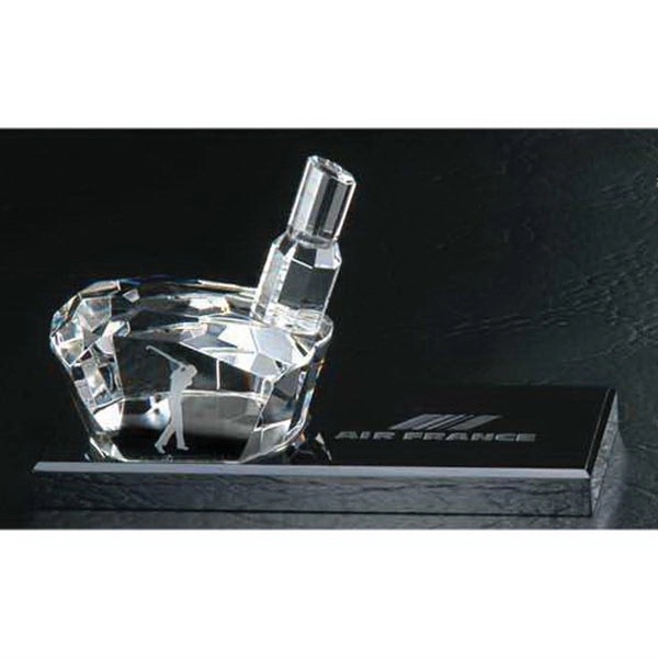 Crystal Golf Driver Award with Black Glass Base 2