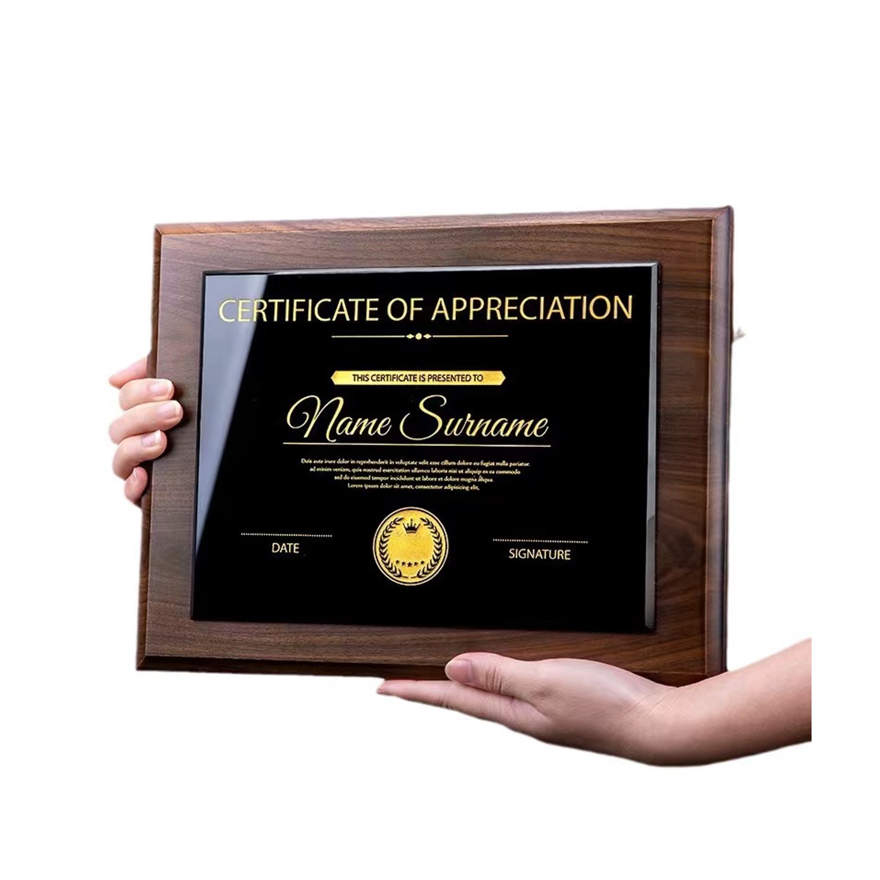 Customize Walnut Certificate Award Plaque (direct import) 5