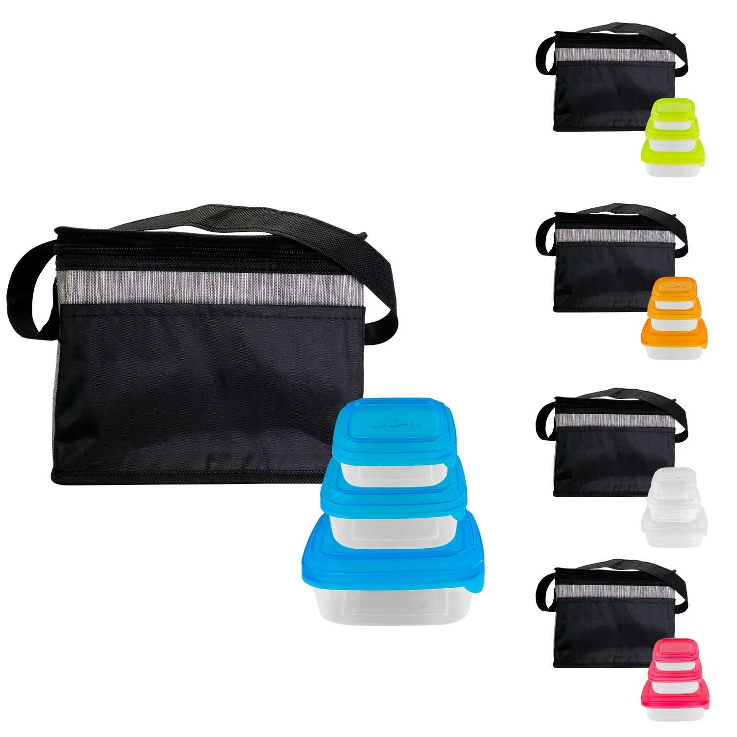 Black Graph Portion Control Lunch Set 9