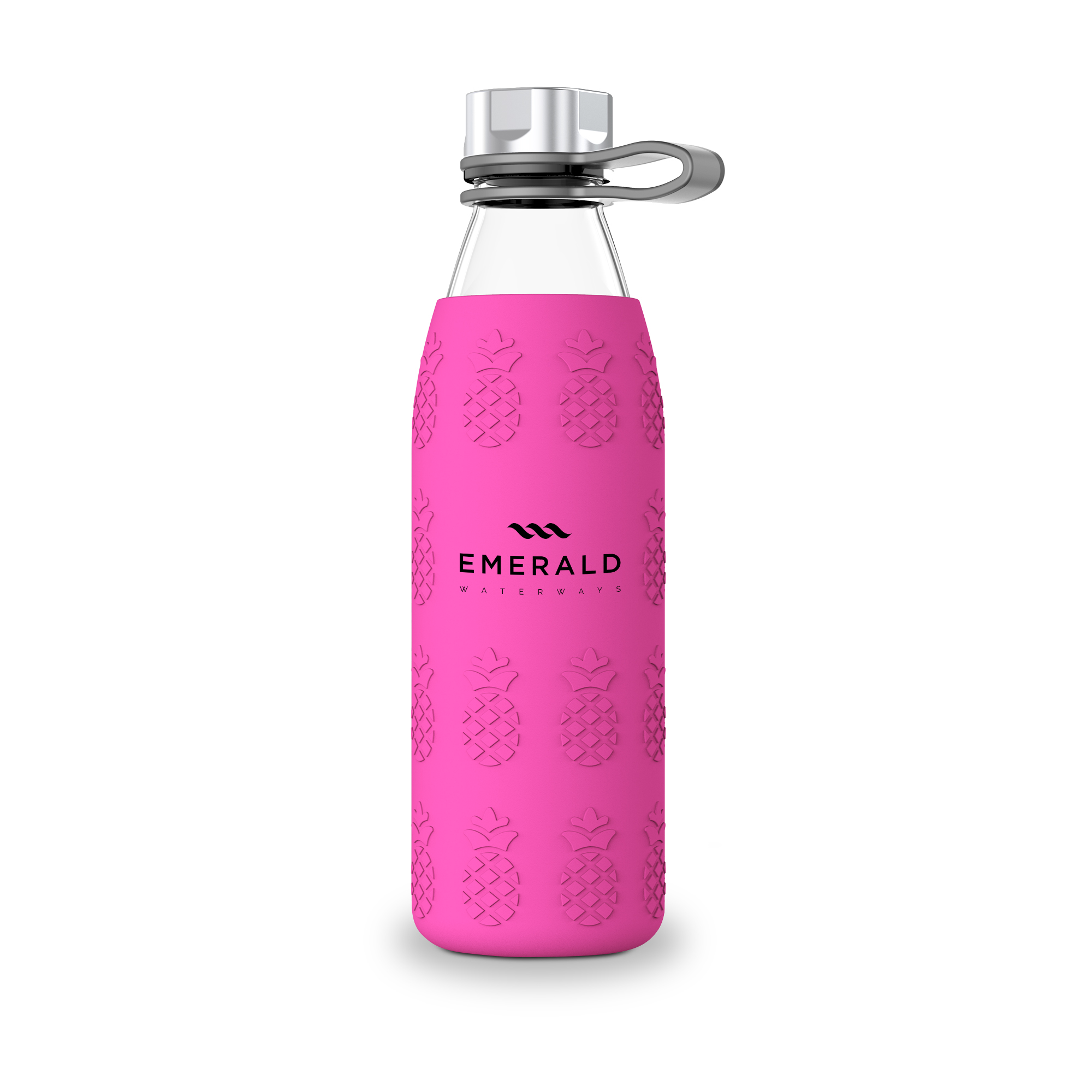 Pineapple Silicone Sleeve Soda Lime 20oz Glass Bottle 4