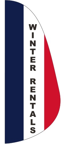 "WINTER RENTALS" 3' x 8' Message Feather Flag 1