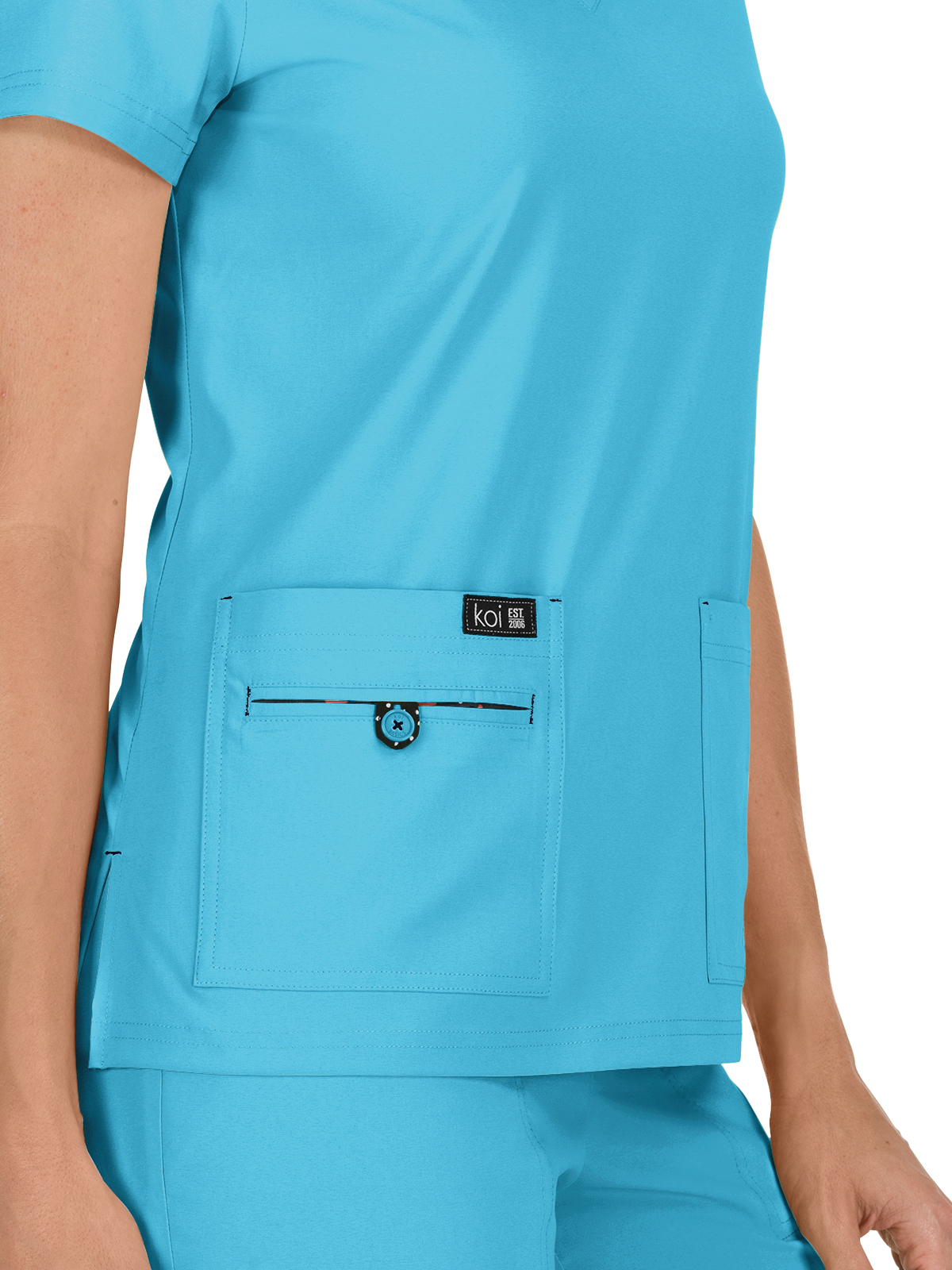 koi - Basics - Women's Four-Pocket Stretch V-Neck Becca Top 89