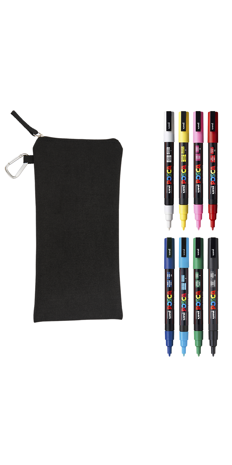 POSCA 8 Piece Basic Marker Set with Bag - Fine 6