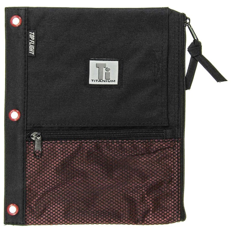 Zipper Pencil Pouch w/ 4 Pockets Assorted 1