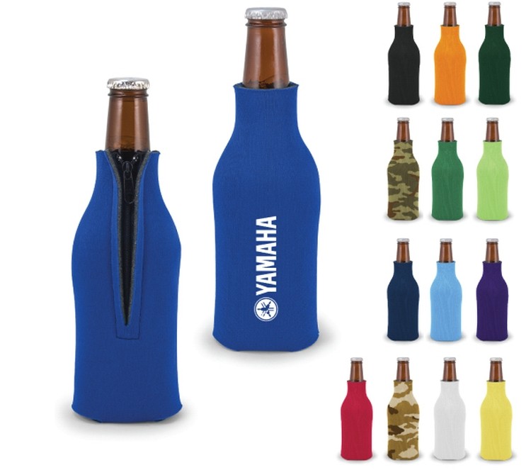 Premium Foam Bottle Insulator with Zipper - Screen Printed 2