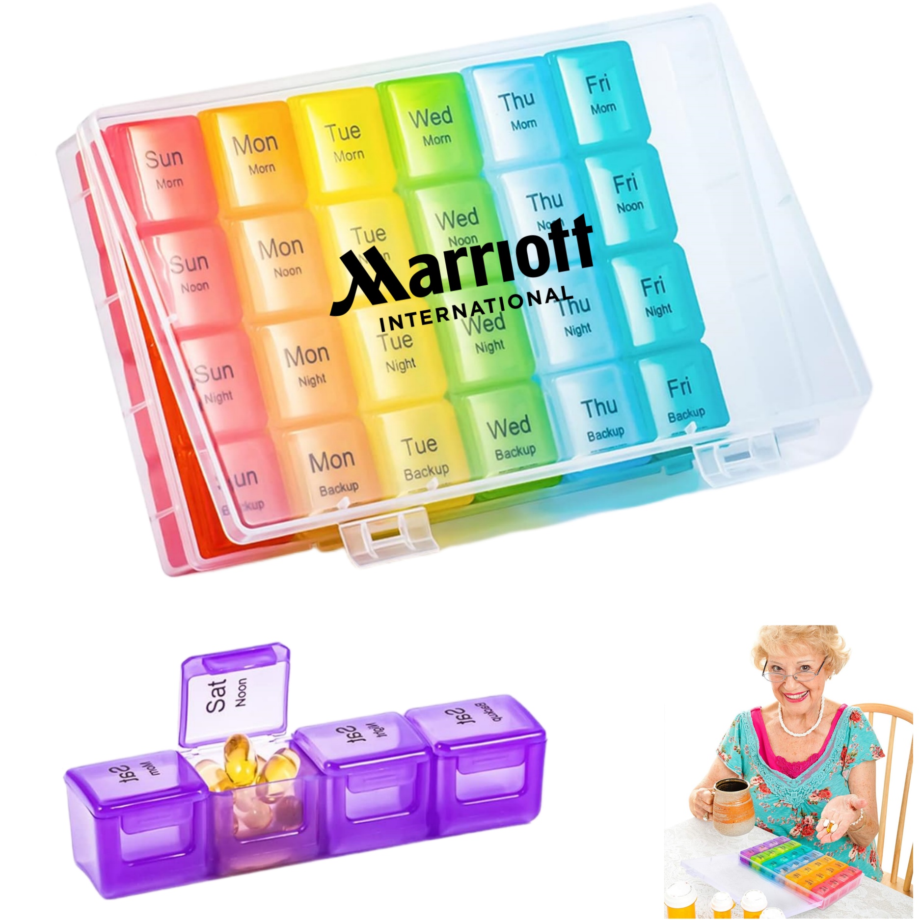 28 Compartments Large Weekly Pill Organizer 1
