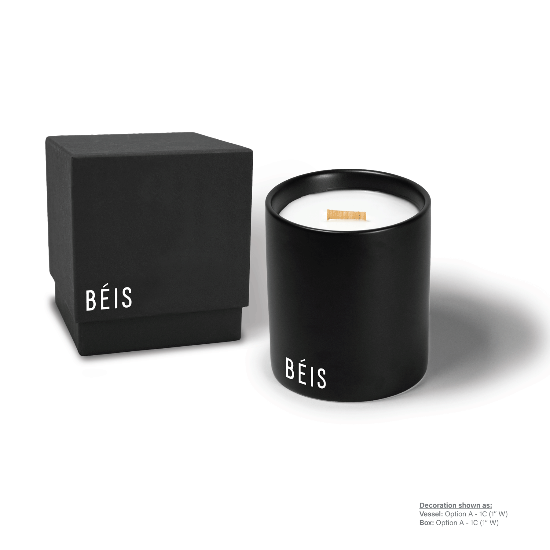 14 oz Black Ceramic Tumbler Candle with Box