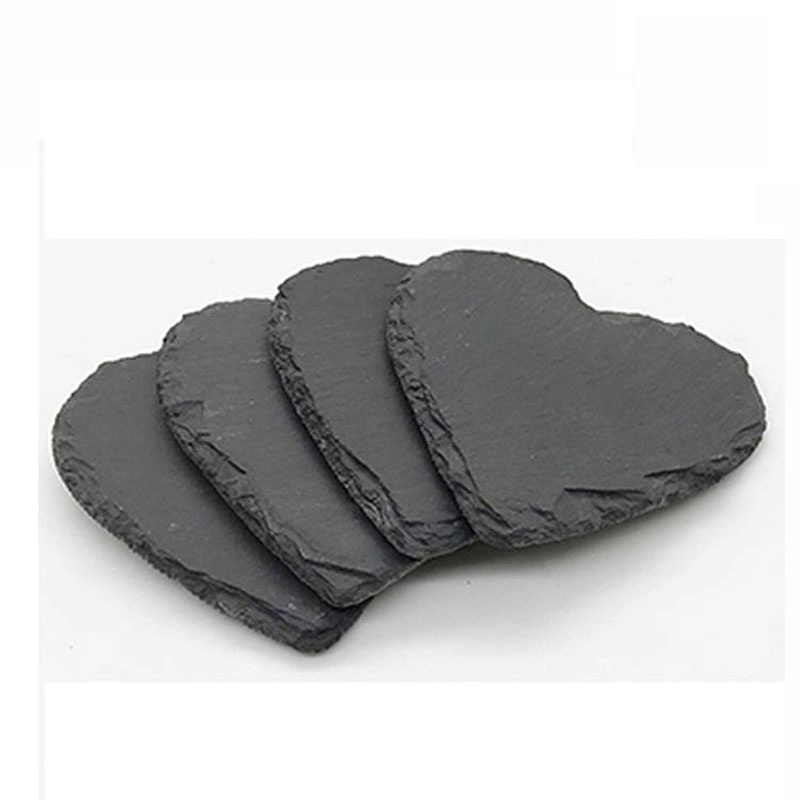 Custom Black heart-shaped  Stone Coasters 2