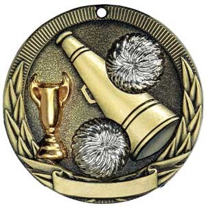 Cheerleading Tri-Colored Medal 2" 2