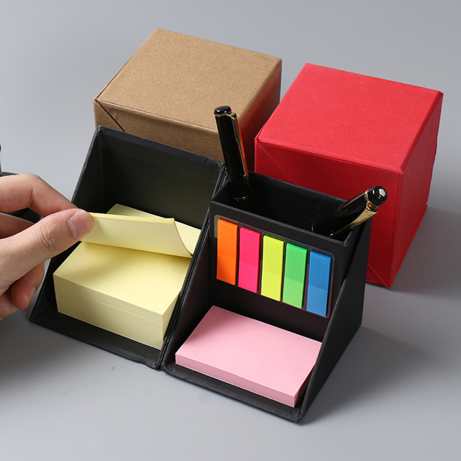 Cubic Box Packing Sticky Notes Pen Holder 1