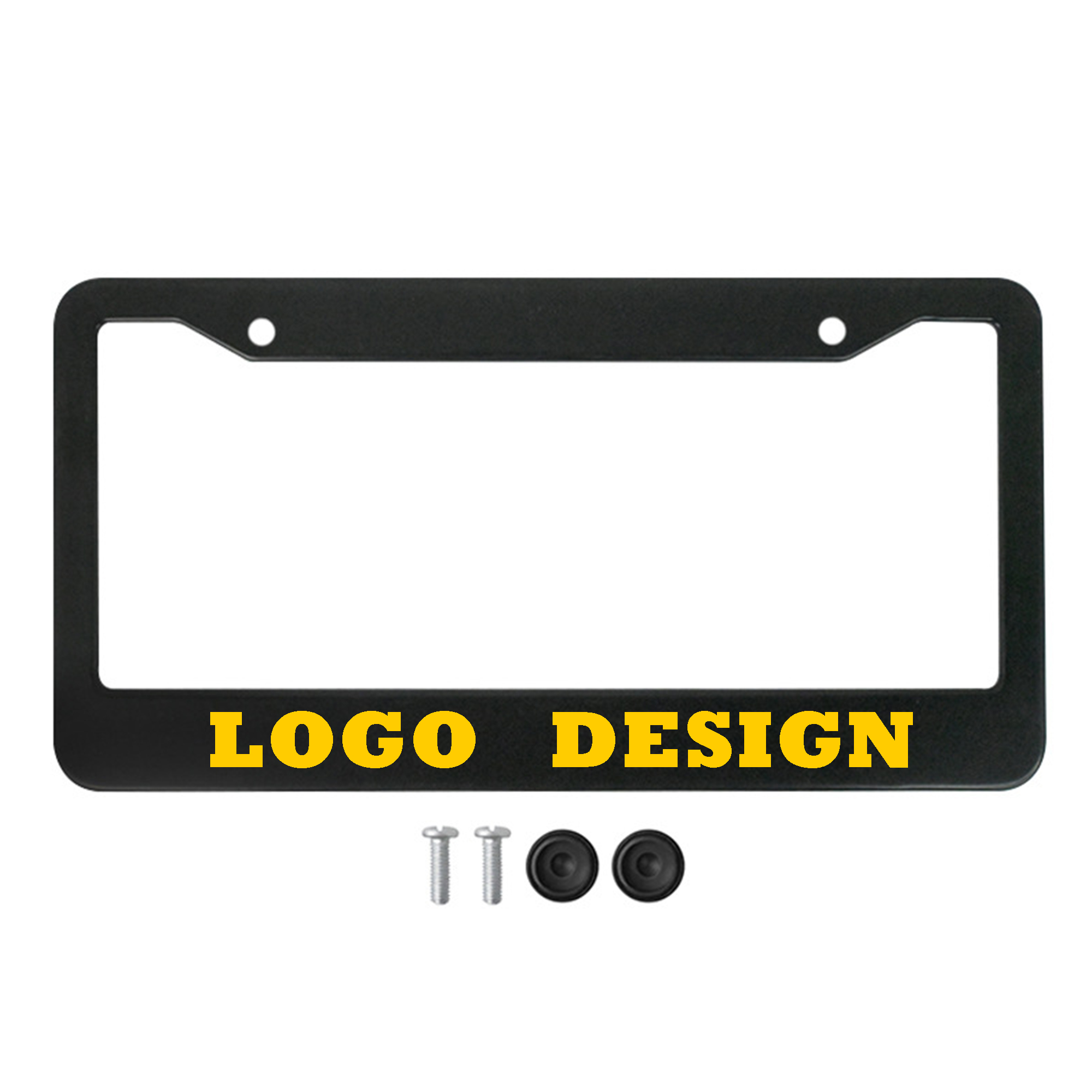 Matte Black License Plate Frame - With Screws 2