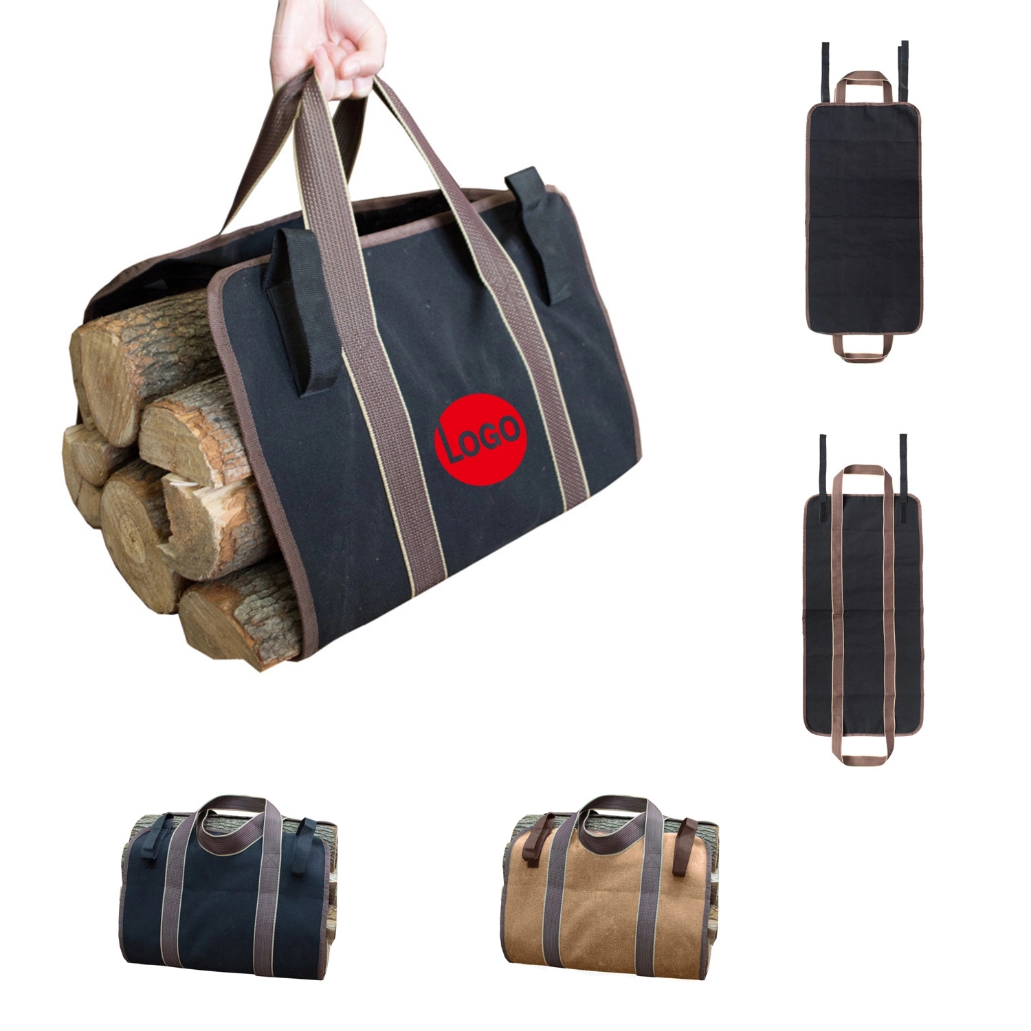 Waxed Canvas Firewood Bag Carrier 5