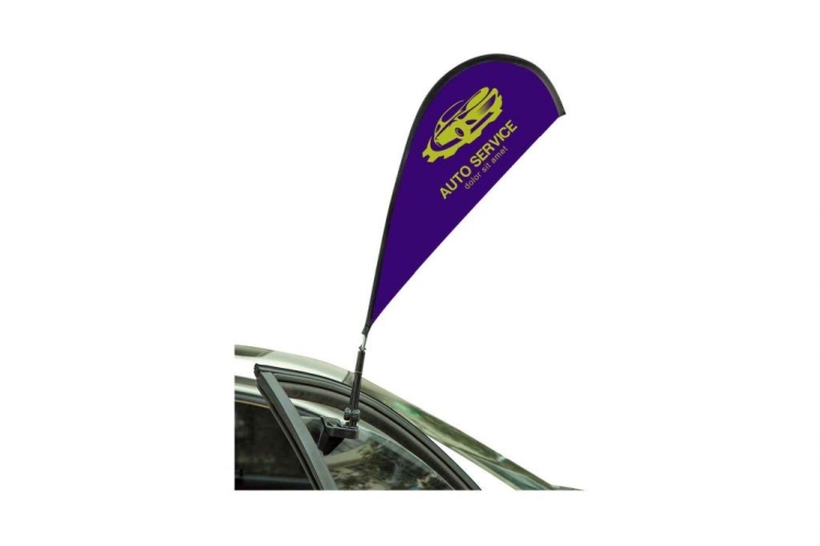 33" Stationary Teardrop Car Window Flag-2 Side Imprint 1