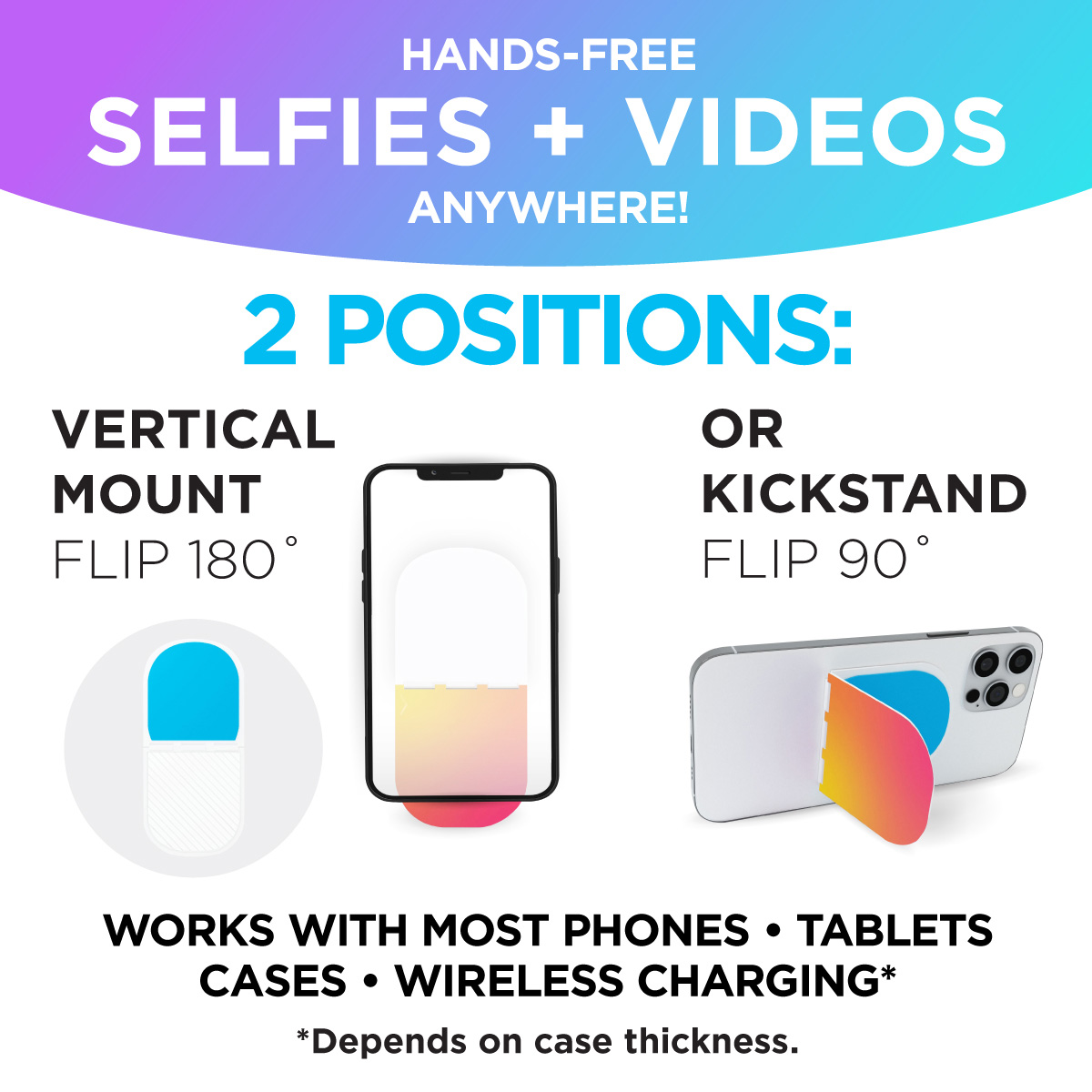 Flipstik® 3.0 Hands-Free Sticky Phone Stand - Full Color 5