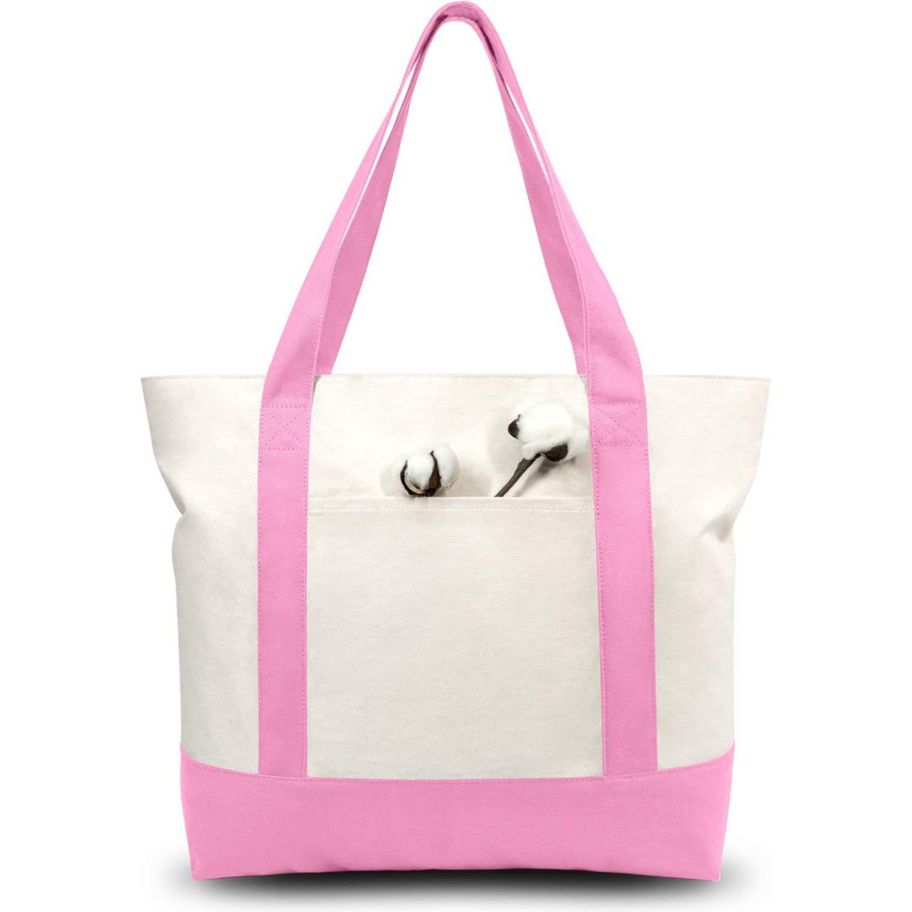 Stylish Canvas Tote Bag with an External Pocket 1