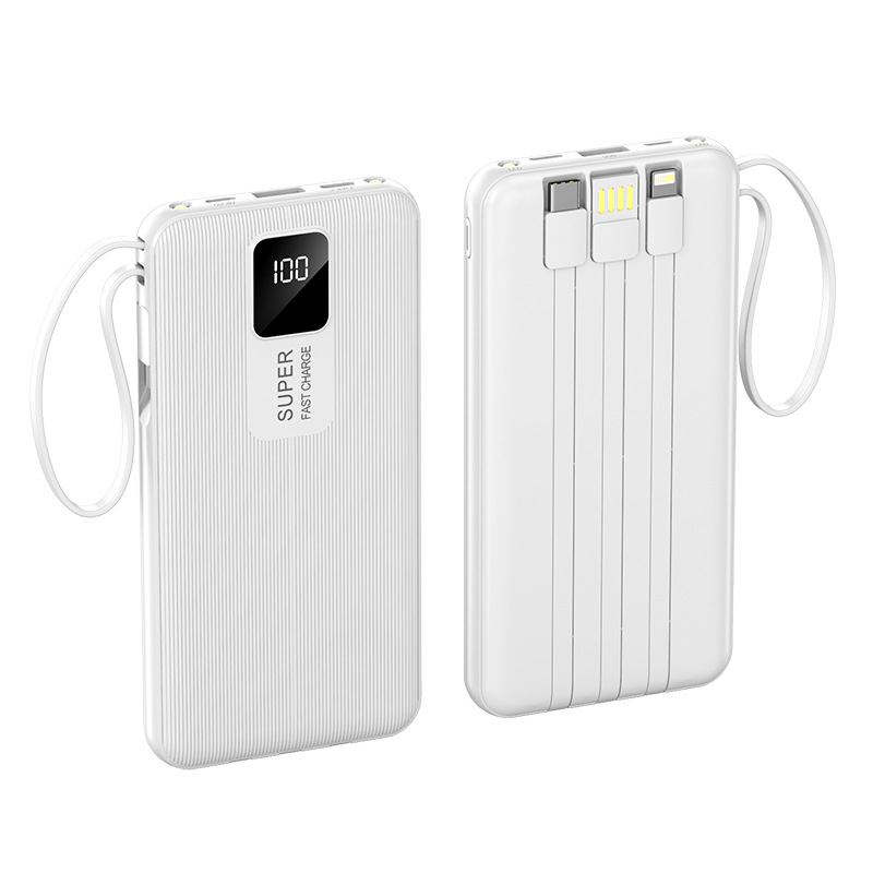 10000 Mah Power Bank W/ 4 Cables 5