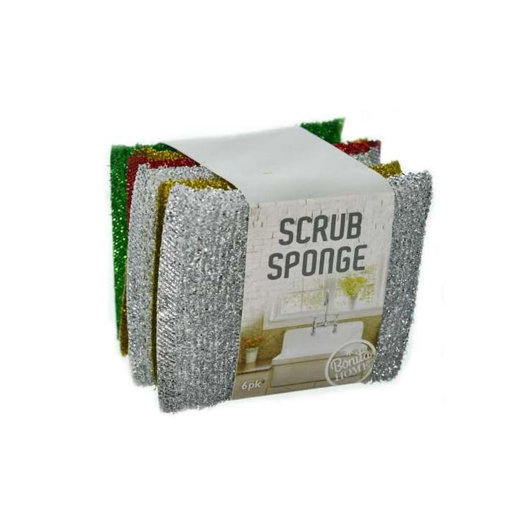 Bonita Home Colored Sponge Scrubbers 6ct 2
