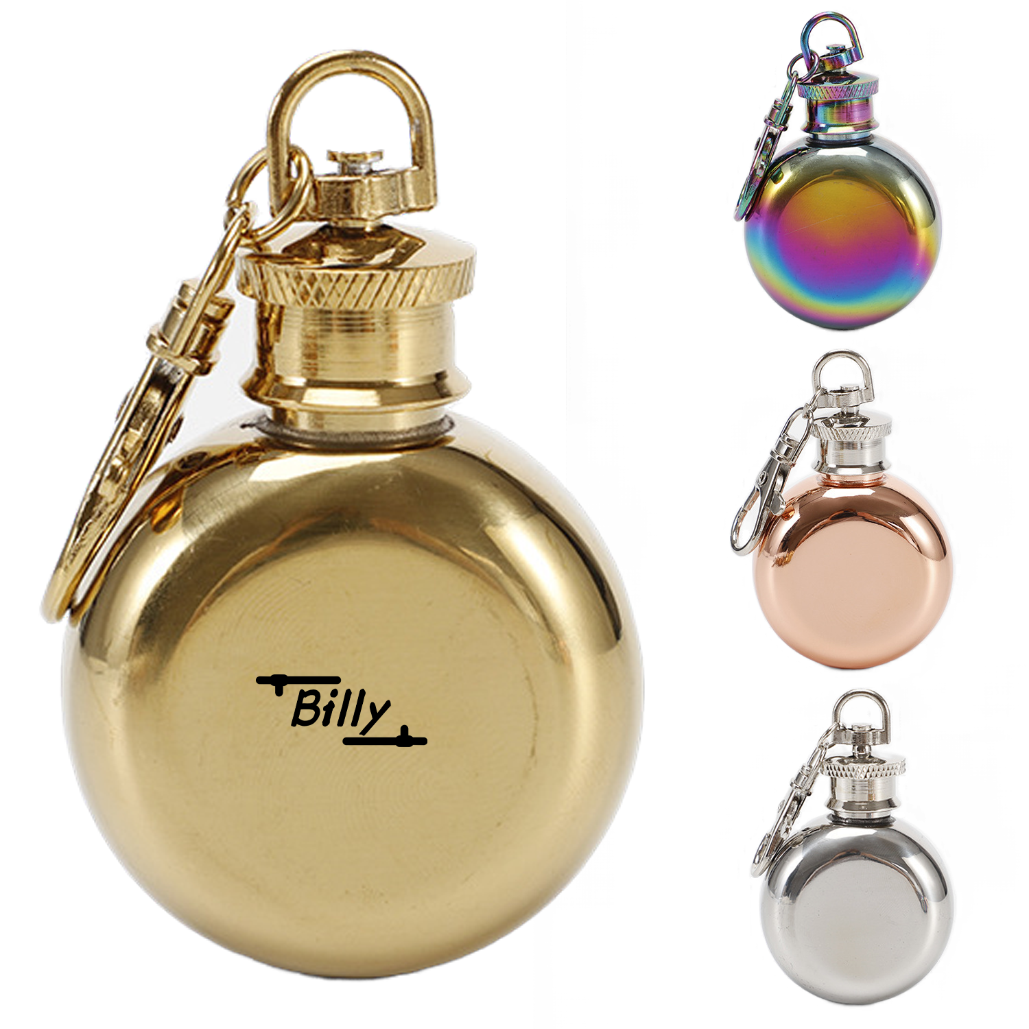 28ml Hip Flask with Keychains 2