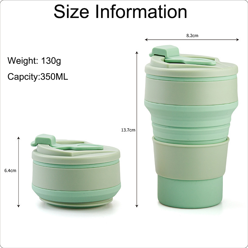 350ML Silicone Collapsible Cup Foldable Mug Portable Camping Cup 23