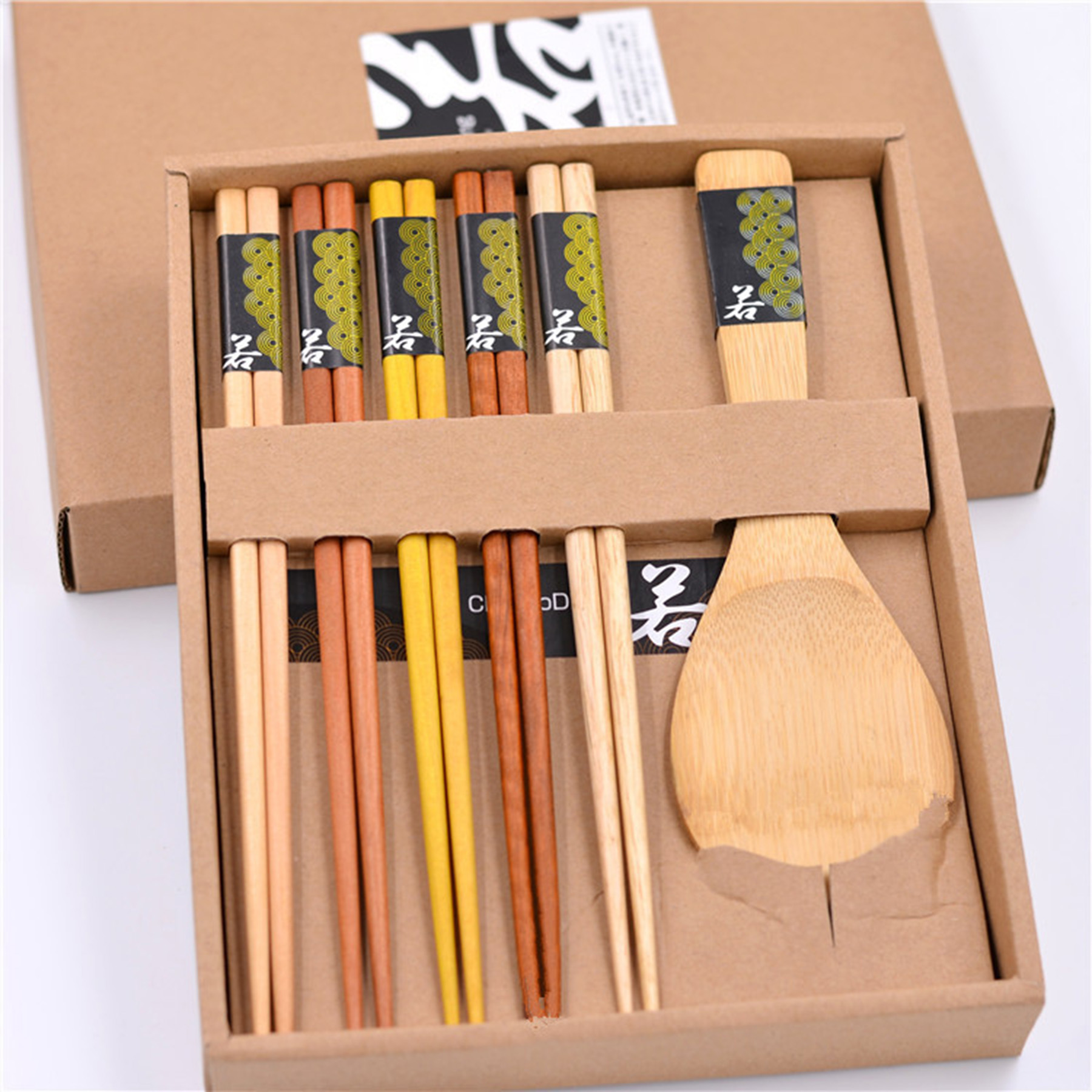 Wooden Chopstick And Spoon Set 2