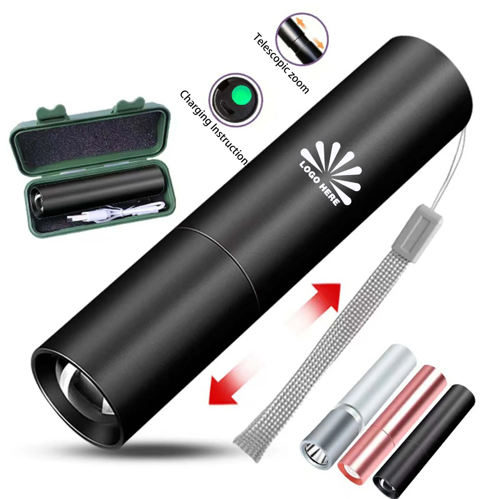 Portable Led Strong Light Flashlight Can Be Customized 1