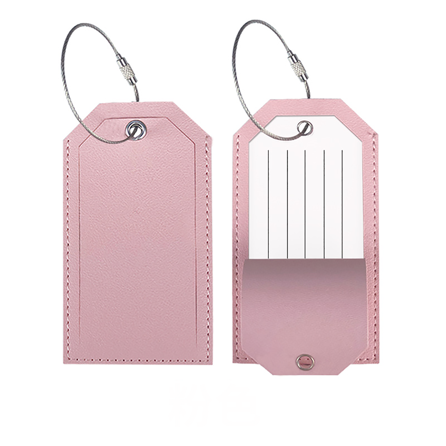 Metal Lanyard Leather Luggage Tag 9