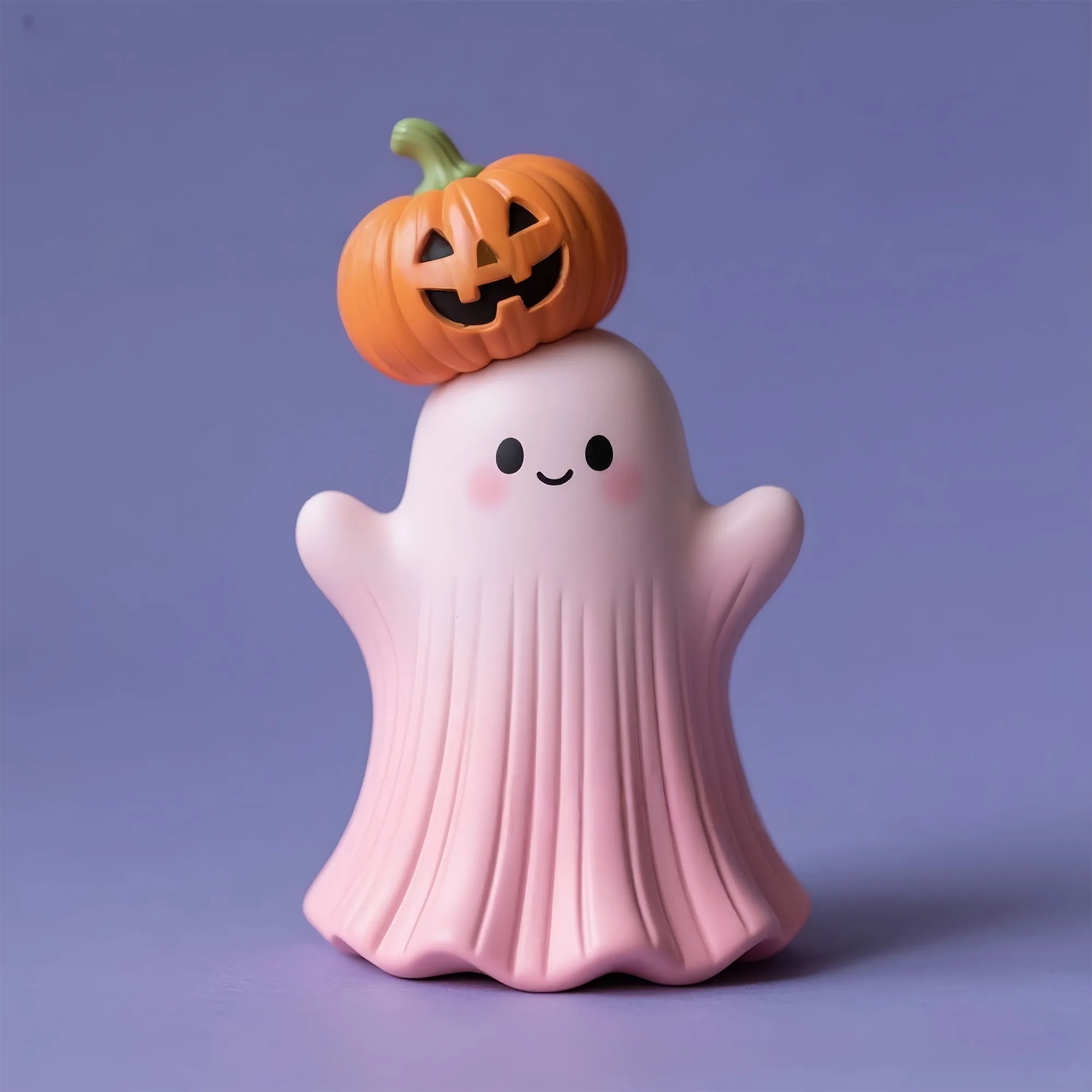 Adorable Pink Ghost Pumpkin Resin Halloween Decor 4