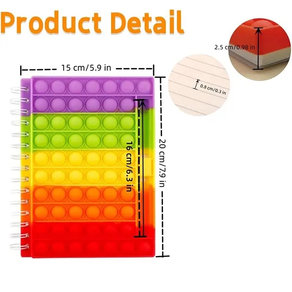 A5 Pop It Stress Reliever Cute Journals With Pen 6