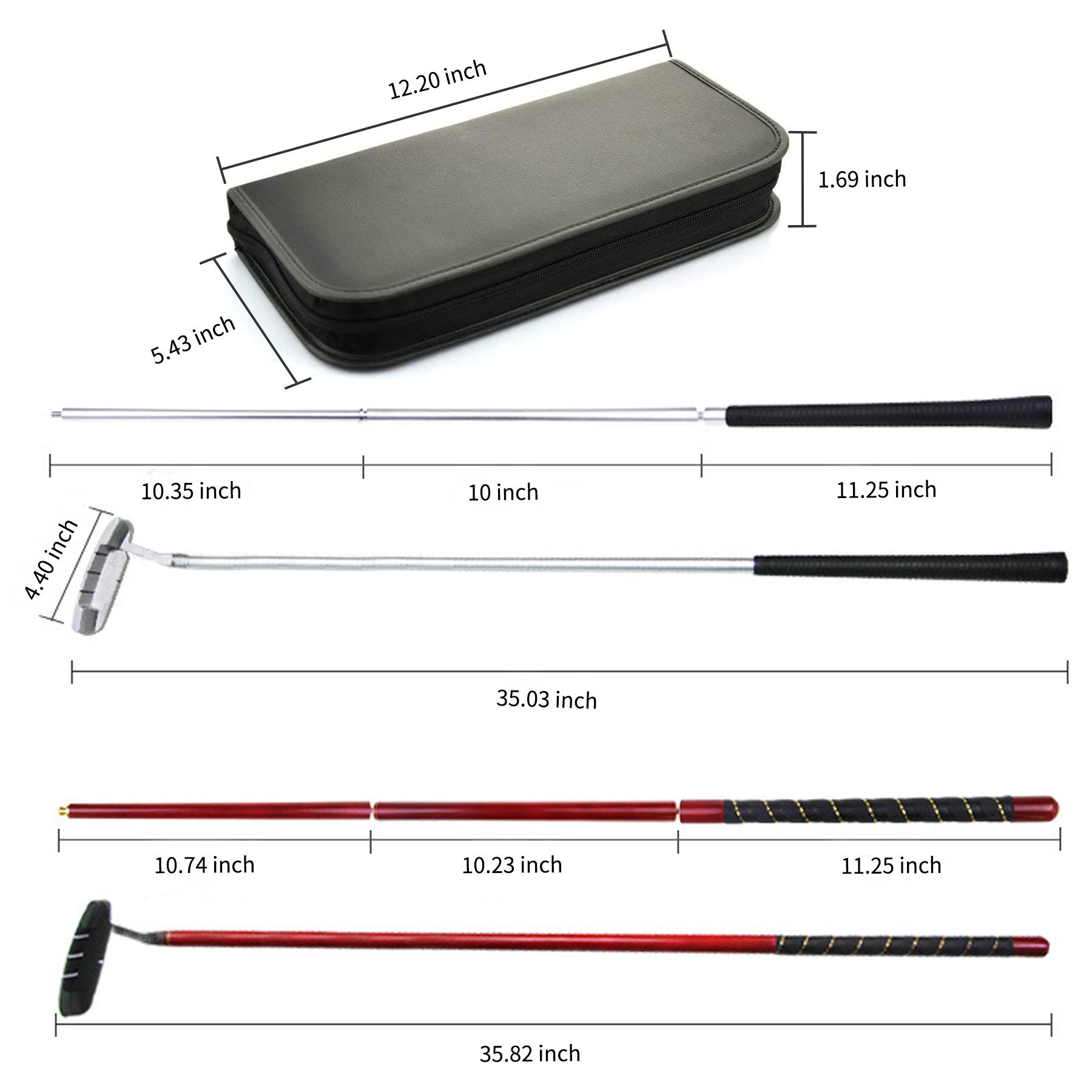 Portable Golf Putter Set Kit with Ball Hole Cup 1