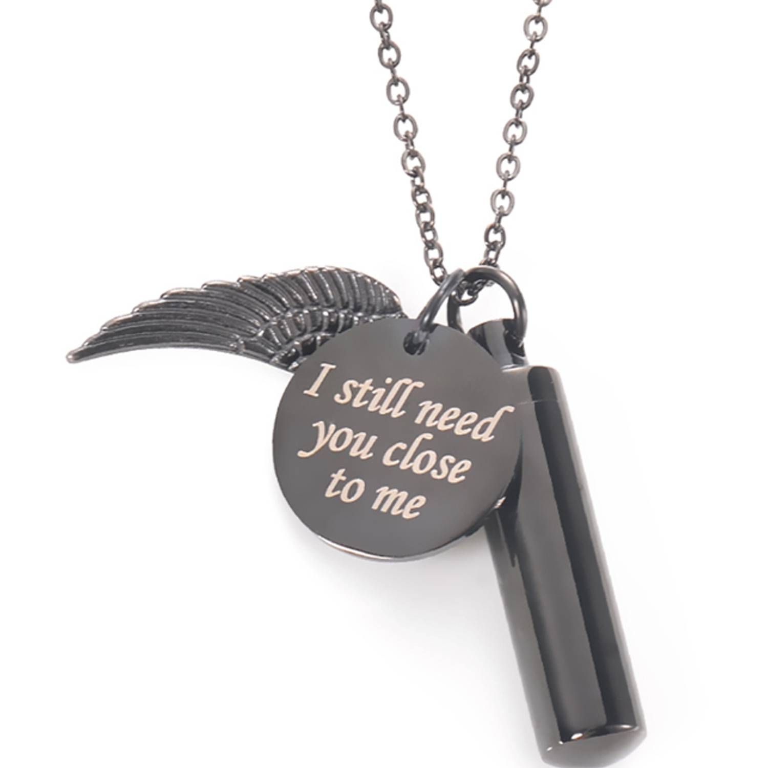 Wing Cylinder Pendant Necklace 3