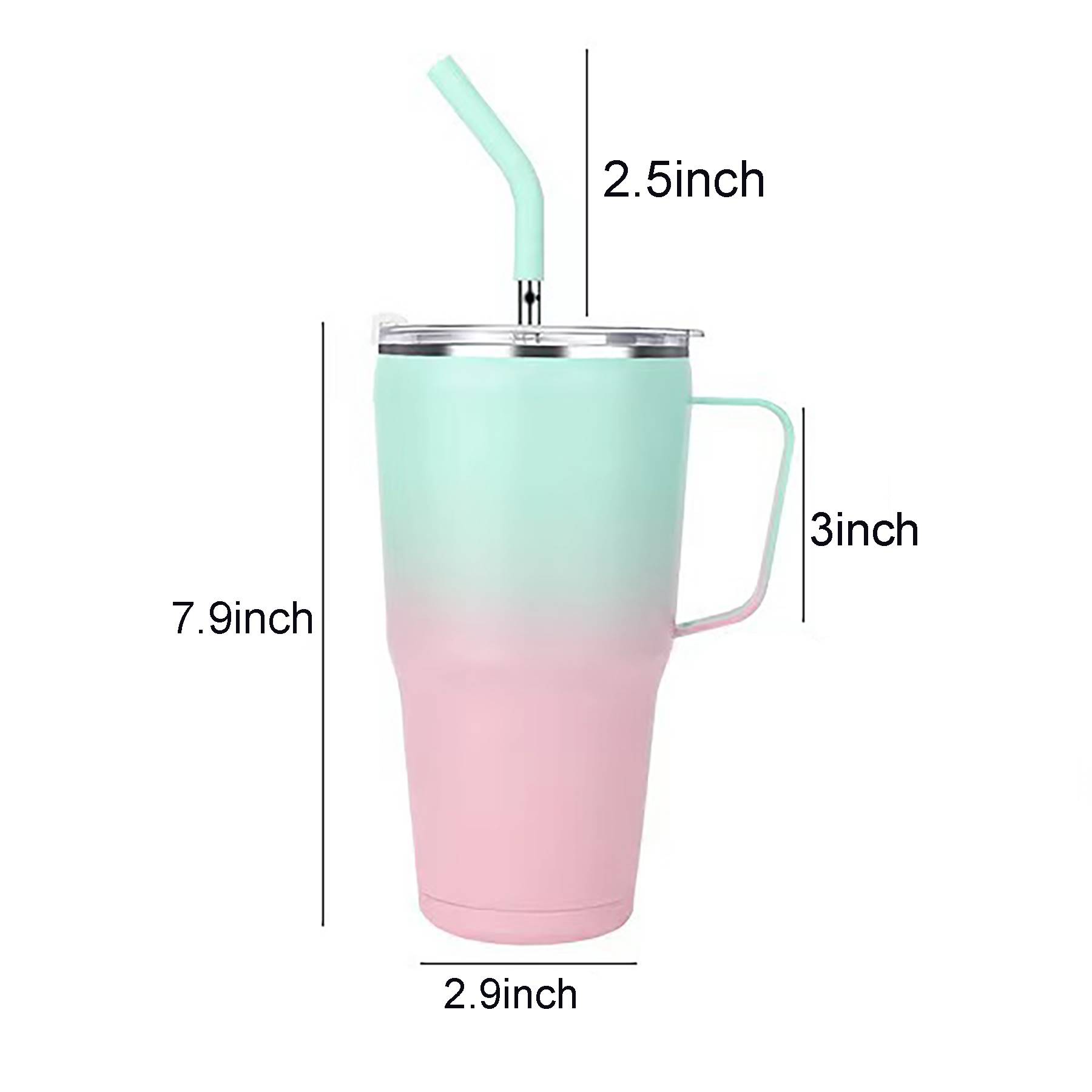 30 oz Stainless Steel Vacuum Thermal Cup with Handle 7