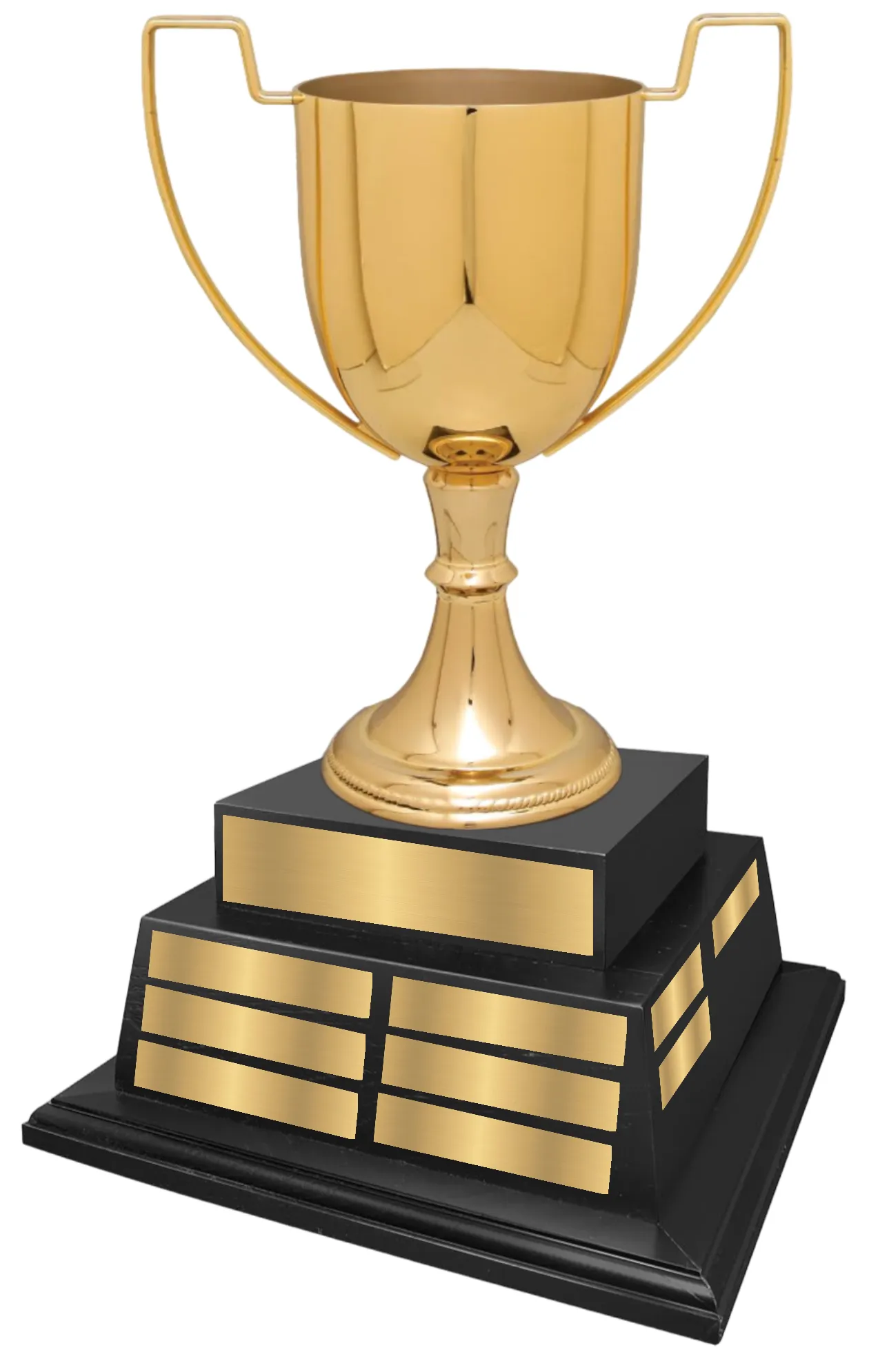 17" Completed Zinc Cup Perpetual Trophy On Black Wood Base 5
