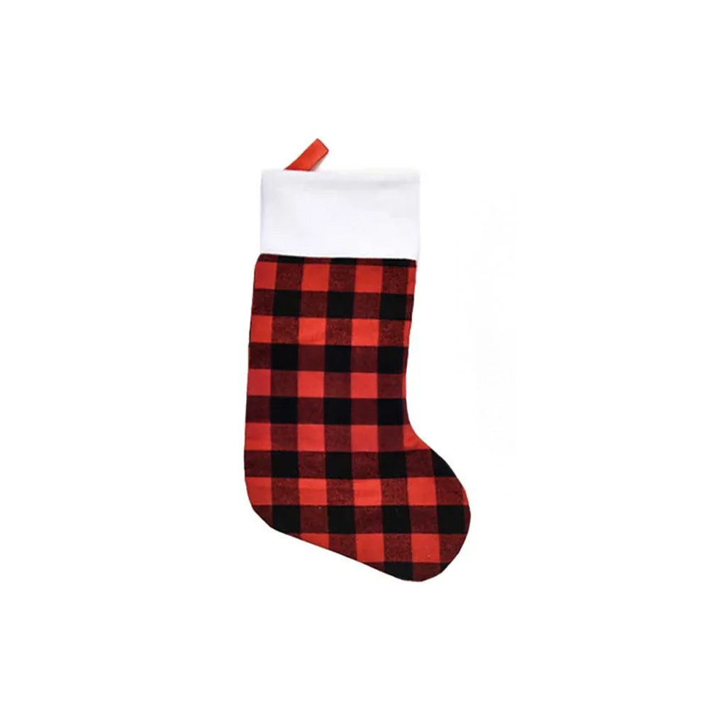 Plaid Christmas Stocking Ornament (Large) 6