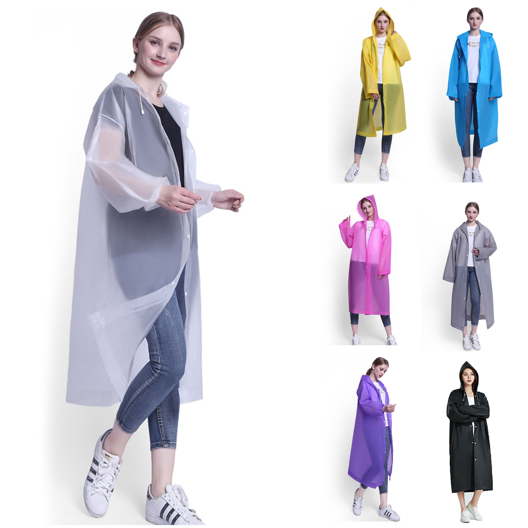 Soft Touch Resuable EVA Raincoat Cape 2