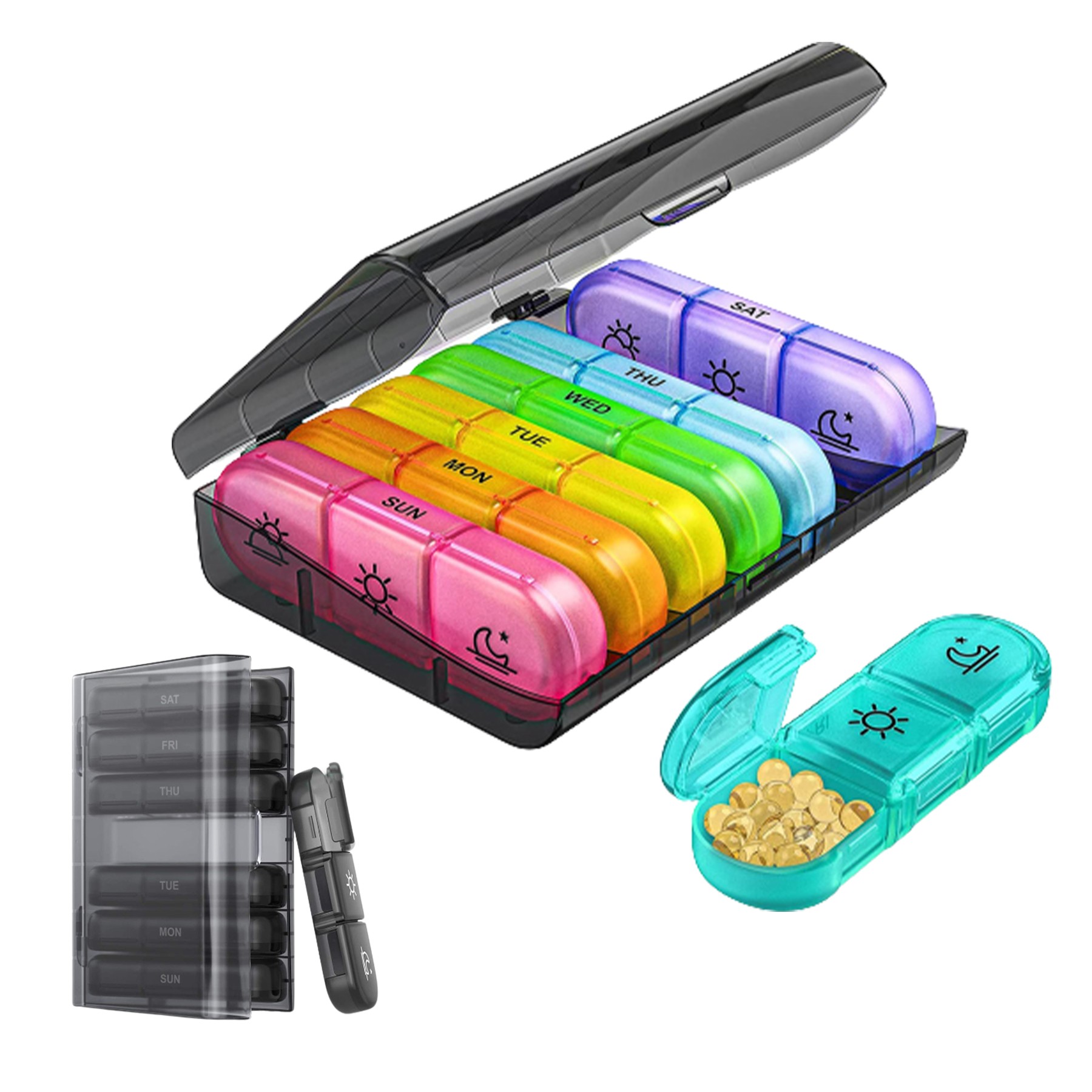 7-Day Pill Box With 21 Compartments 4