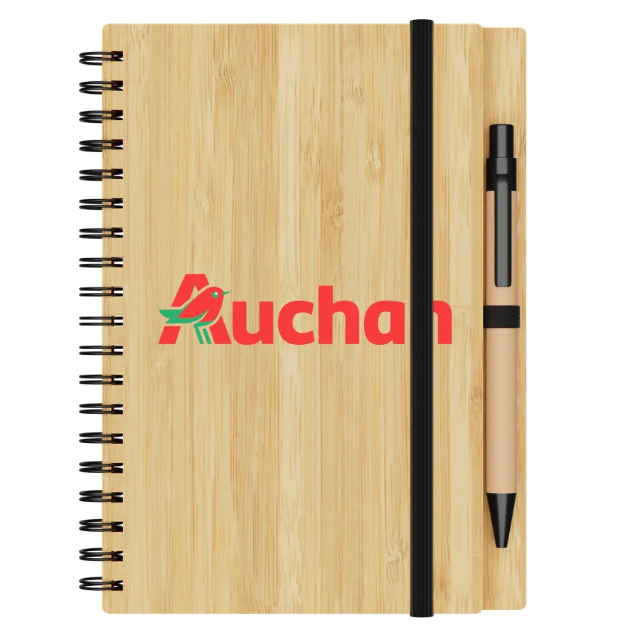 Small Engraved Bamboo Notebook & Pen 6