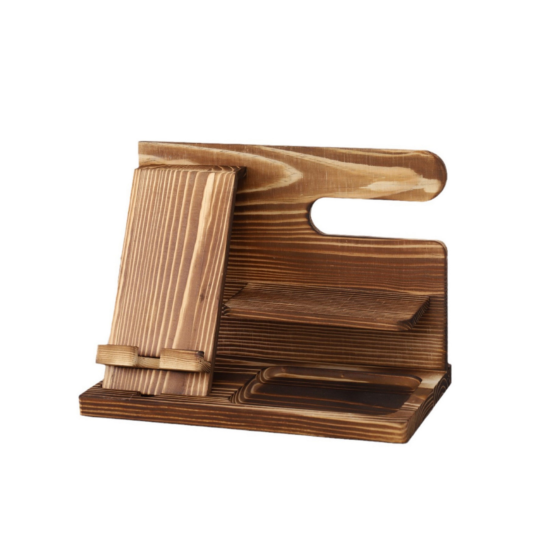Detachable and Assembled Wooden Phone Stand and Storage Rack 7
