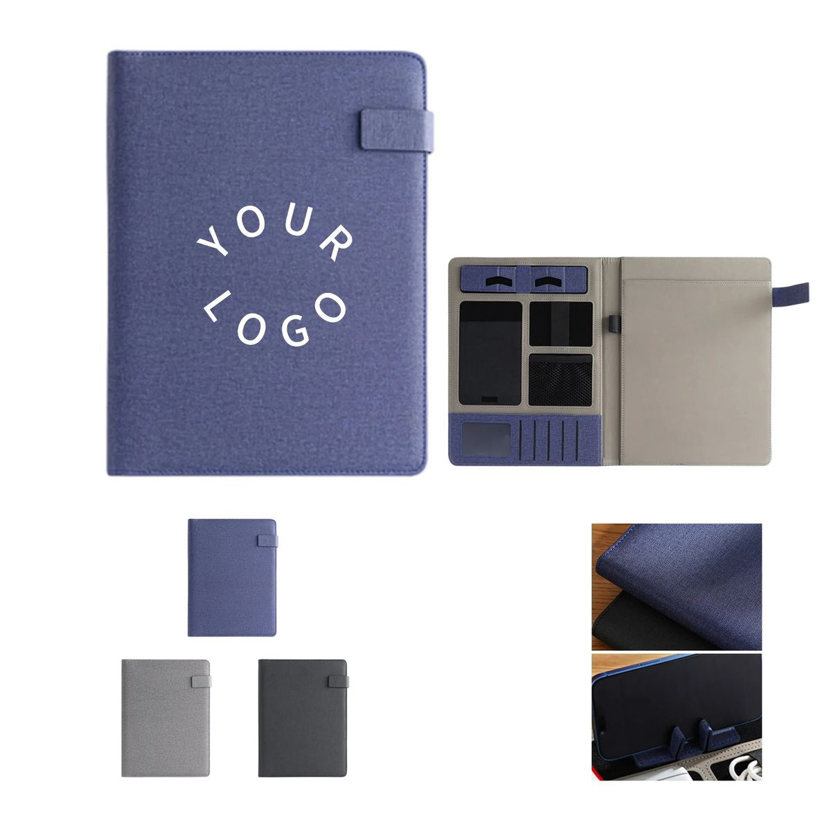 PU Folder with Pen Loop and Multi Pockets 2