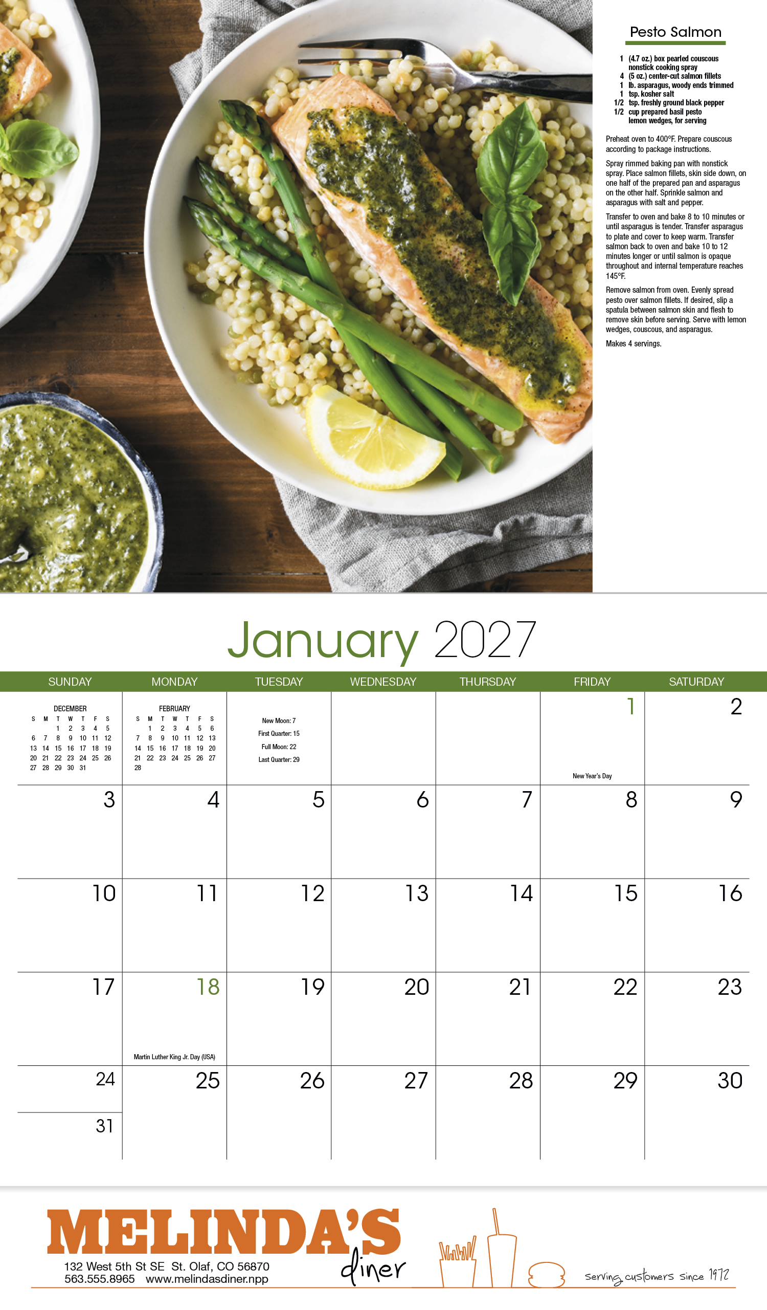 HotLine® Products Cooking Appointment Calendar - Stapled 55