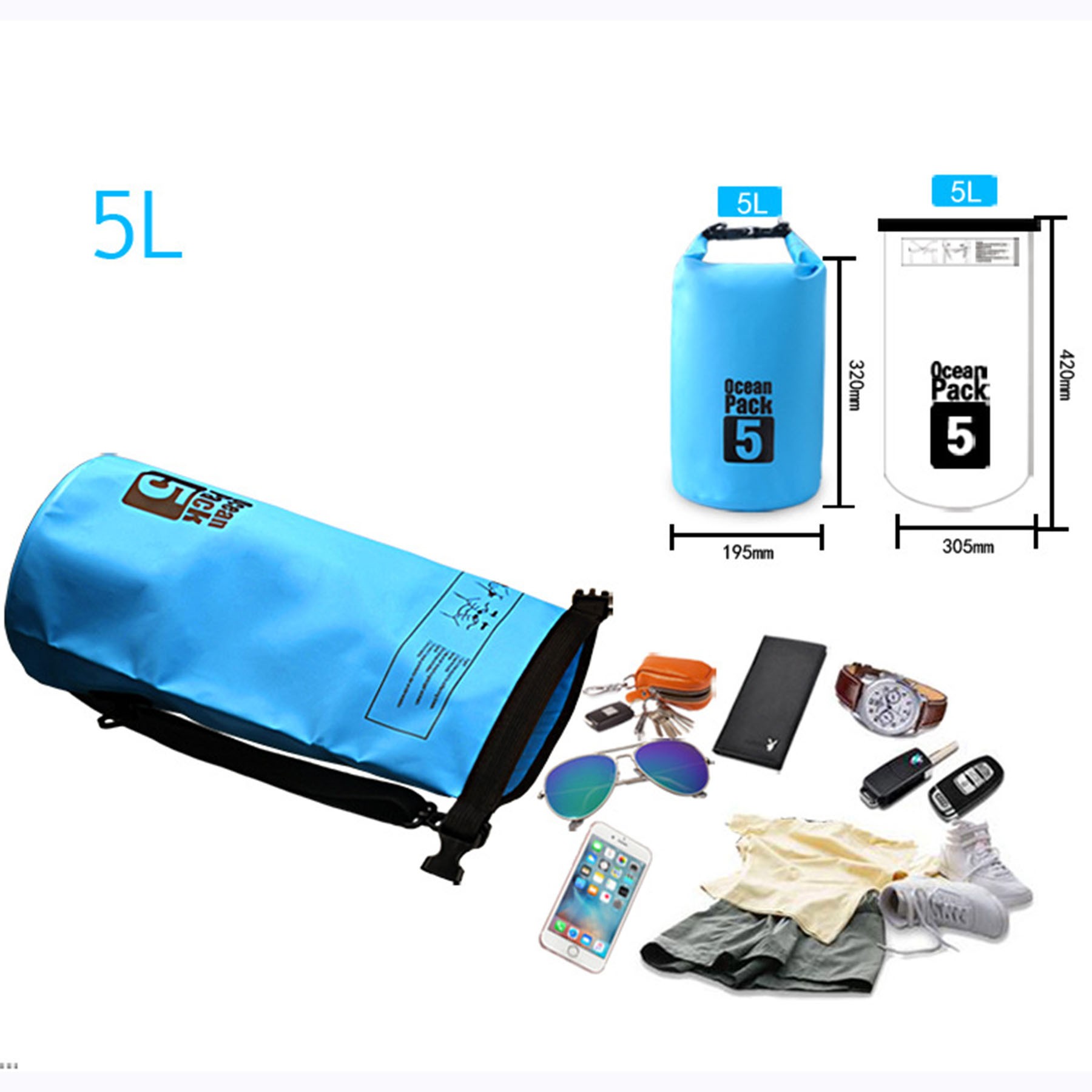 Floating Waterproof Dry Bag 5L 2