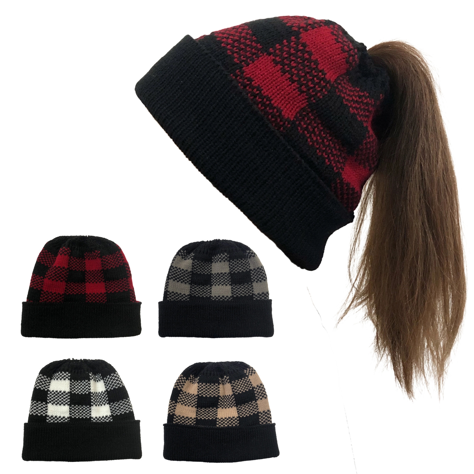 Knit Beanie Tail Cap 7