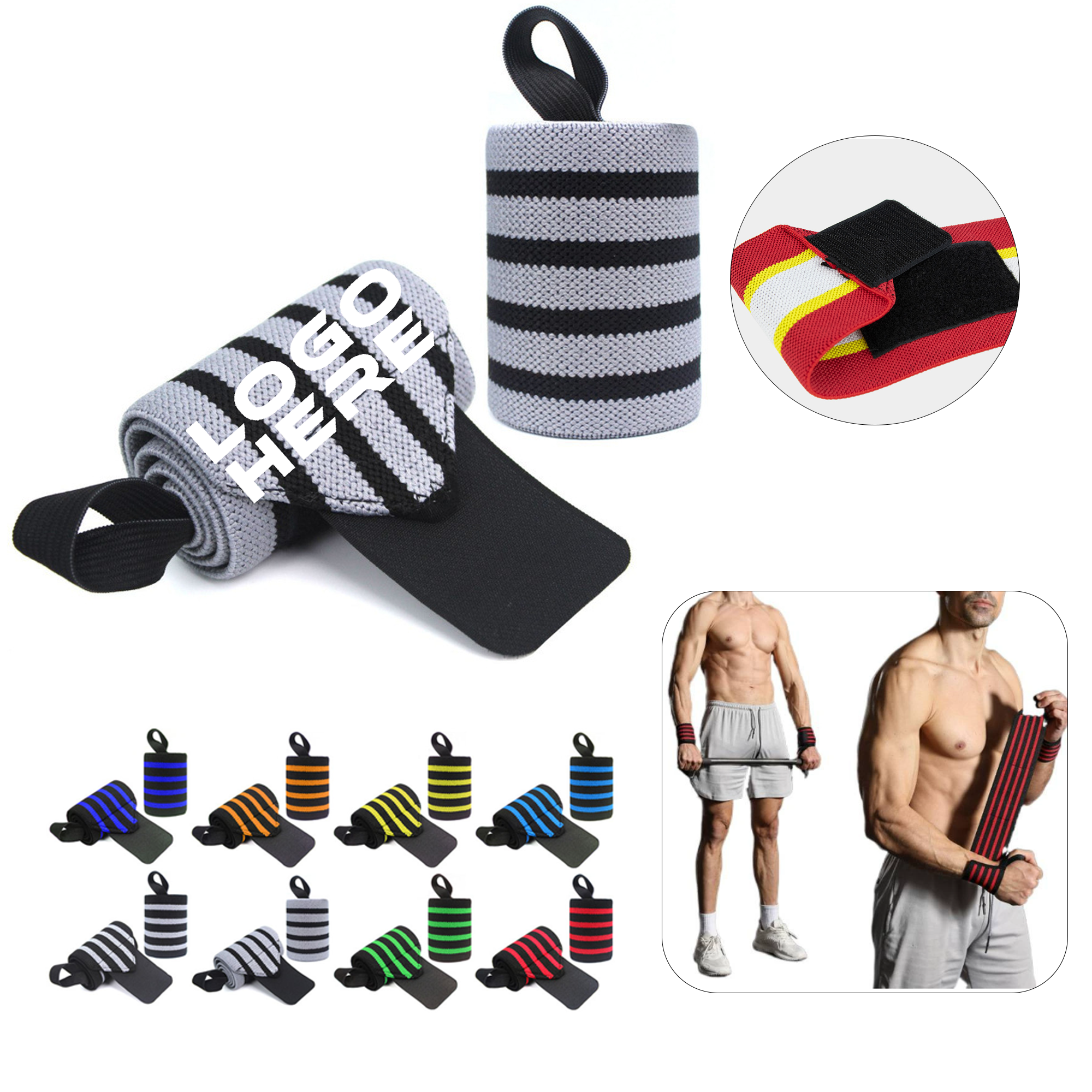 Four-Stripe Unisex Adjustable Fitness Training Wristbands 5