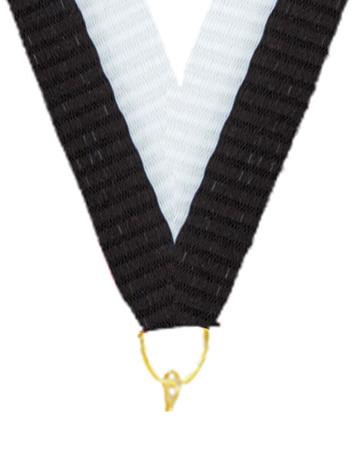 0.875" x 30" Black White Snap Clip Stock Ribbon 1