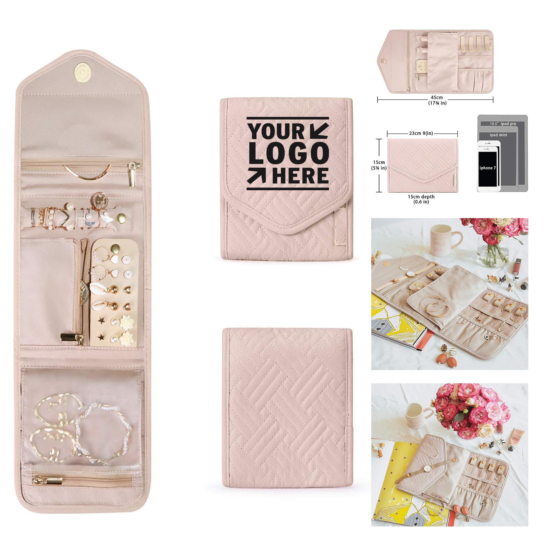 Journey-Rings Foldable Roll Travel Jewelry Organizer Case 2