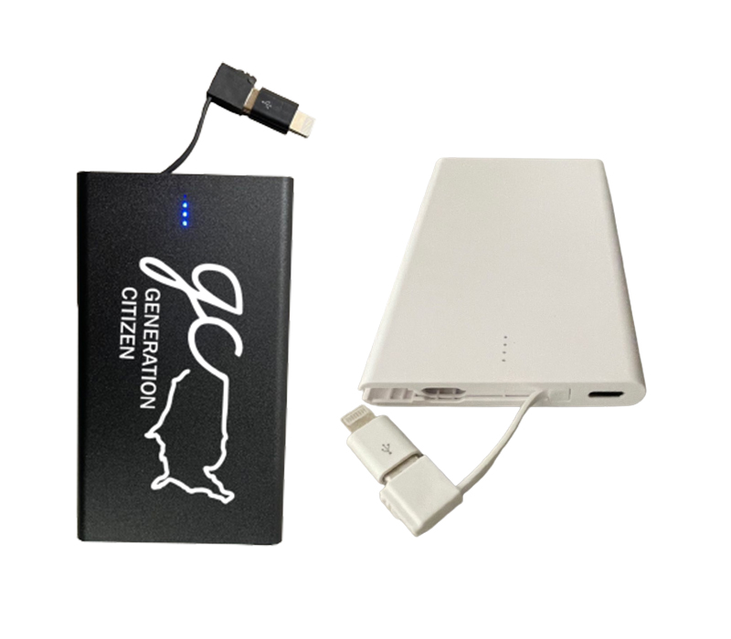 Slim Power Bank with Built-in Cable - 2500 mAh 5