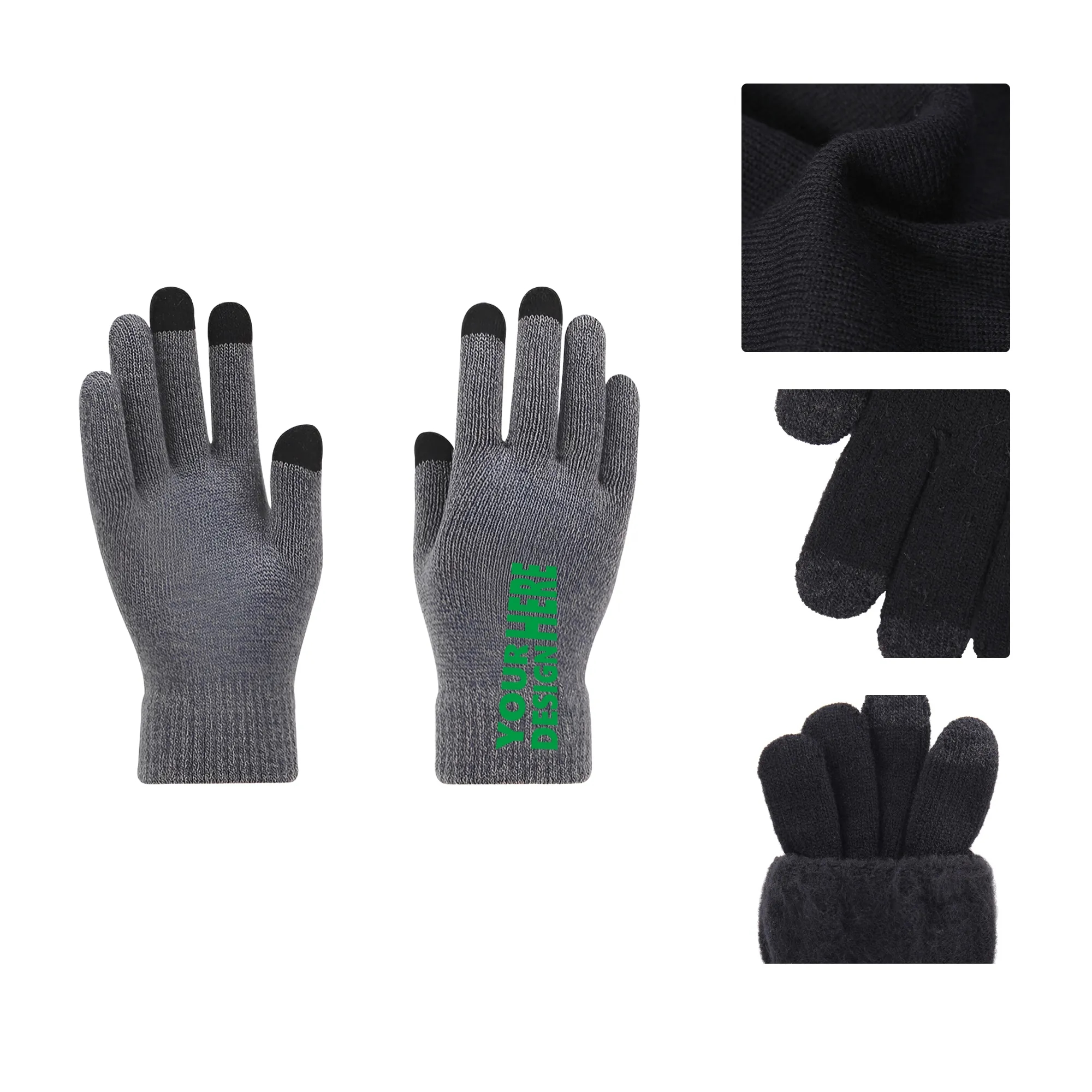 MOQ100 Knitted Touchscreen Gloves 1