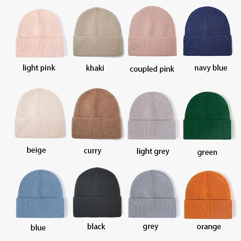Embroidered warm knit hat 6