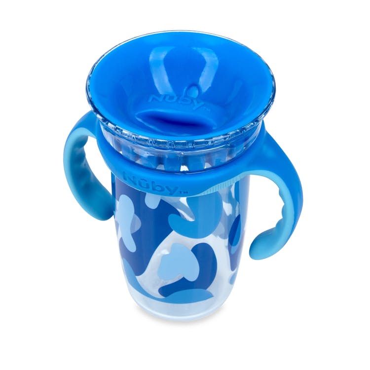 Nuby 2 Stage Drinking Cups - 360 Edge Rim Blue 2
