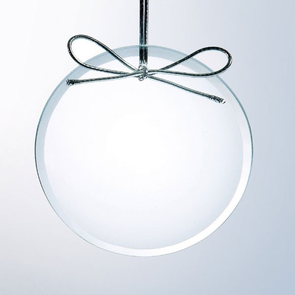 Beveled Clear Glass Ornament - Round 2
