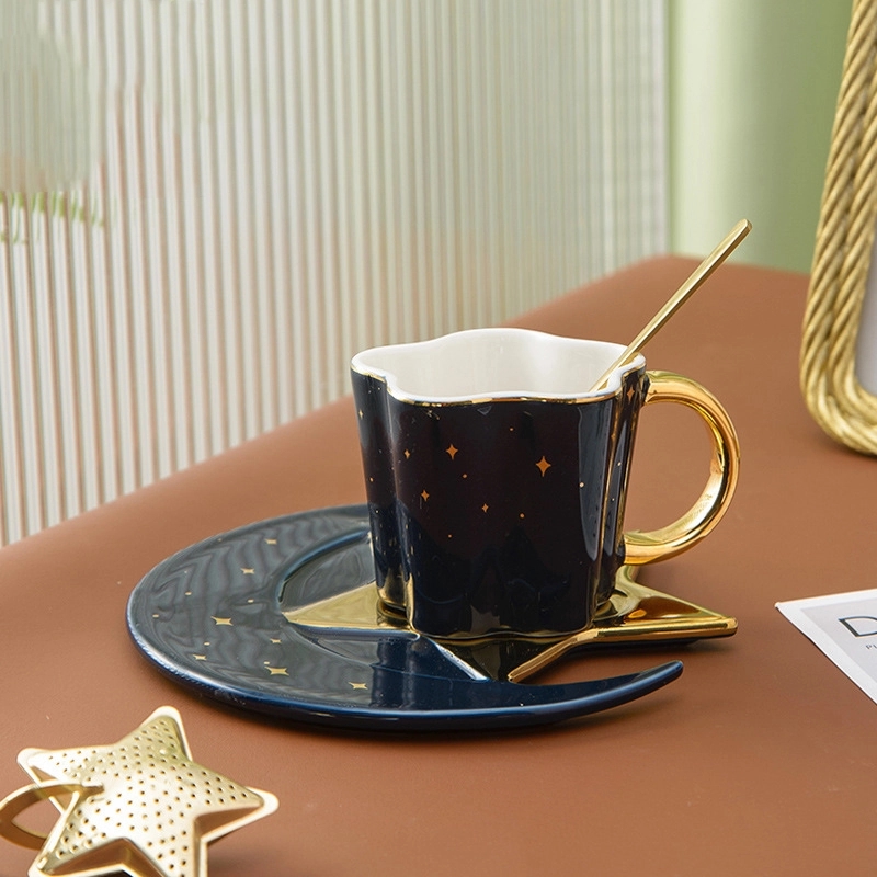 Custom 4 oz Ceramic Coffee Mug Saucer Set 7